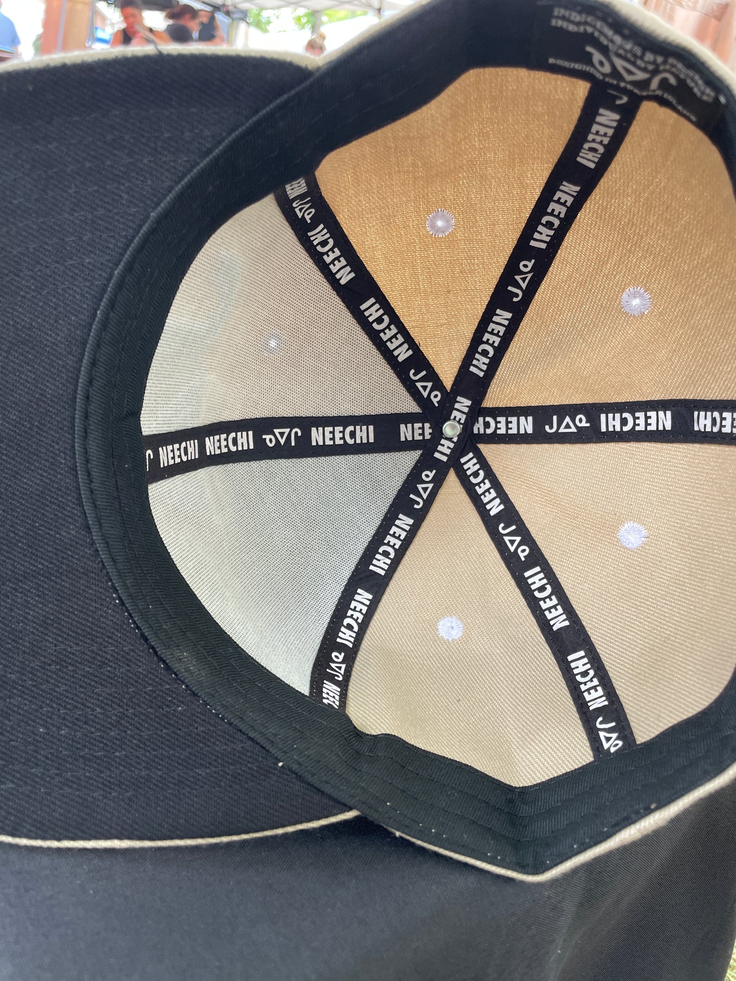 White-on-Beige Neechi Syllabic Snapback