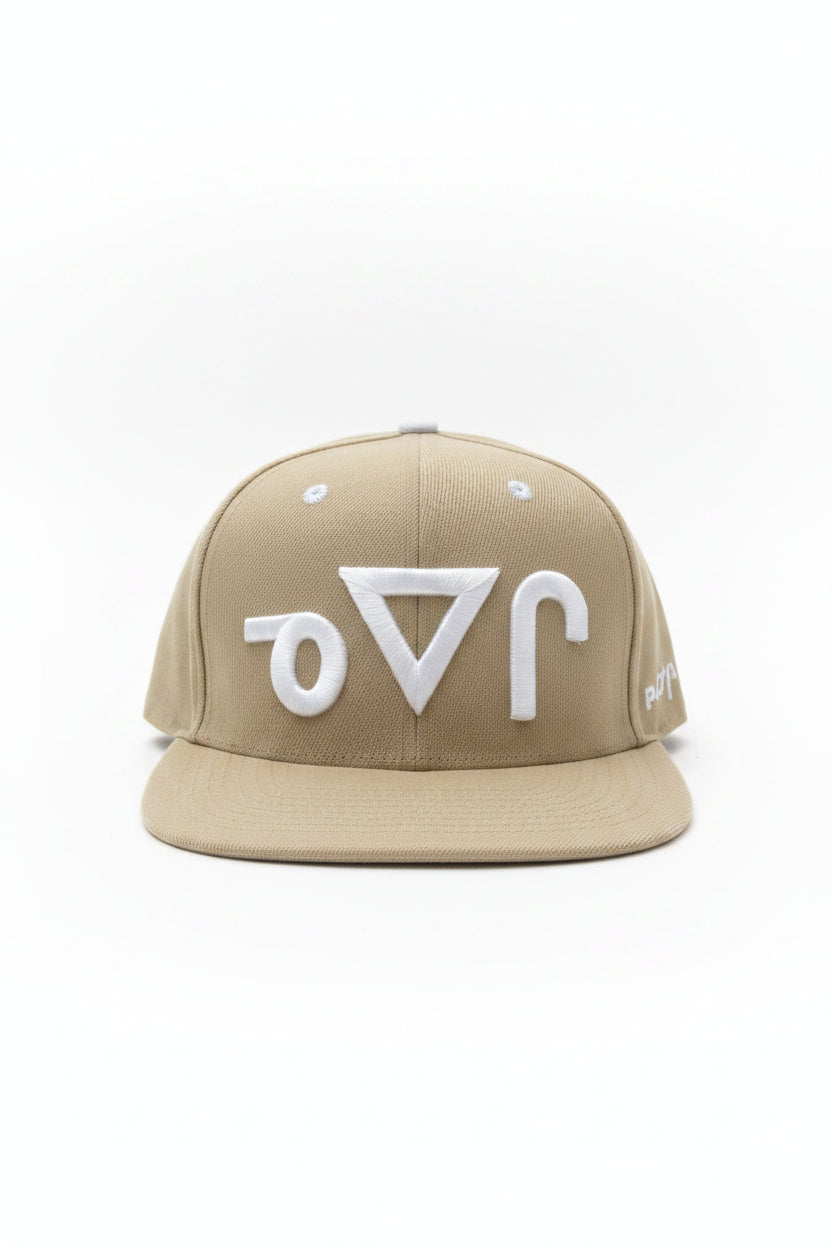White-on-Beige Neechi Syllabic Snapback