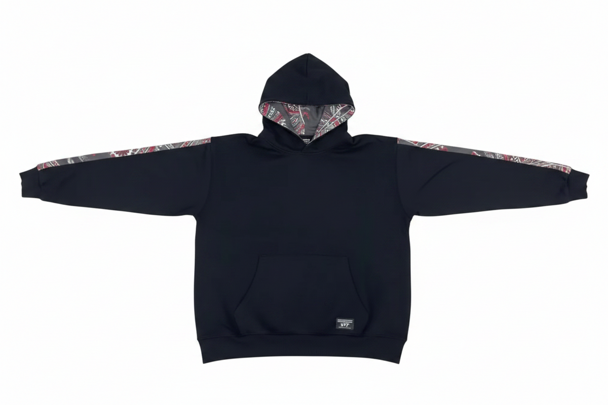 Neechi Red Feather Print Hoodie (Pre Order)