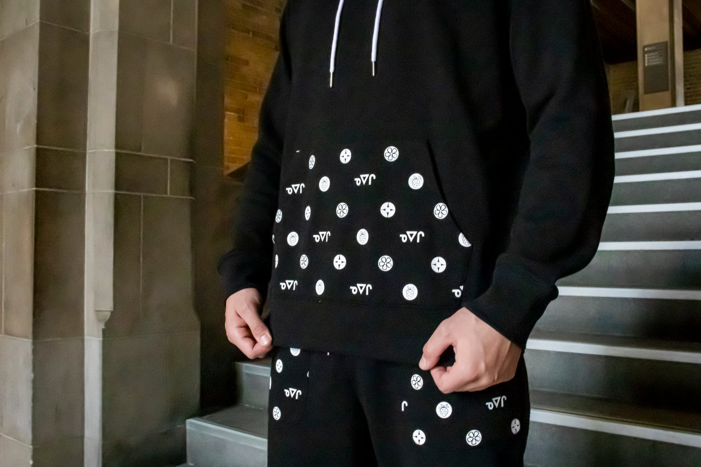 White On Black Neechi Syllabic Hoodie