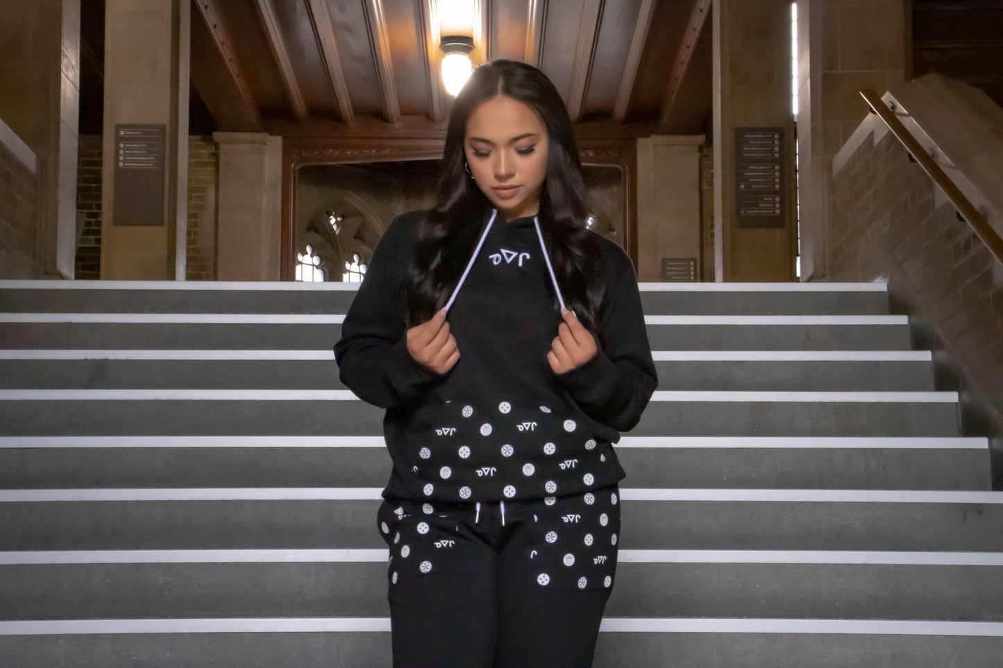 White On Black Neechi Syllabic Sweat Pants