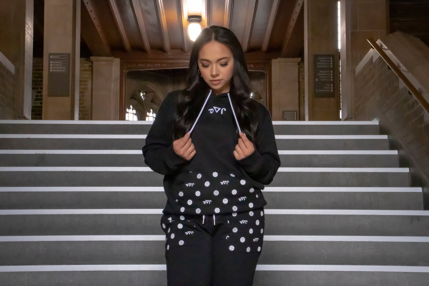 White On Black Neechi Syllabic Hoodie