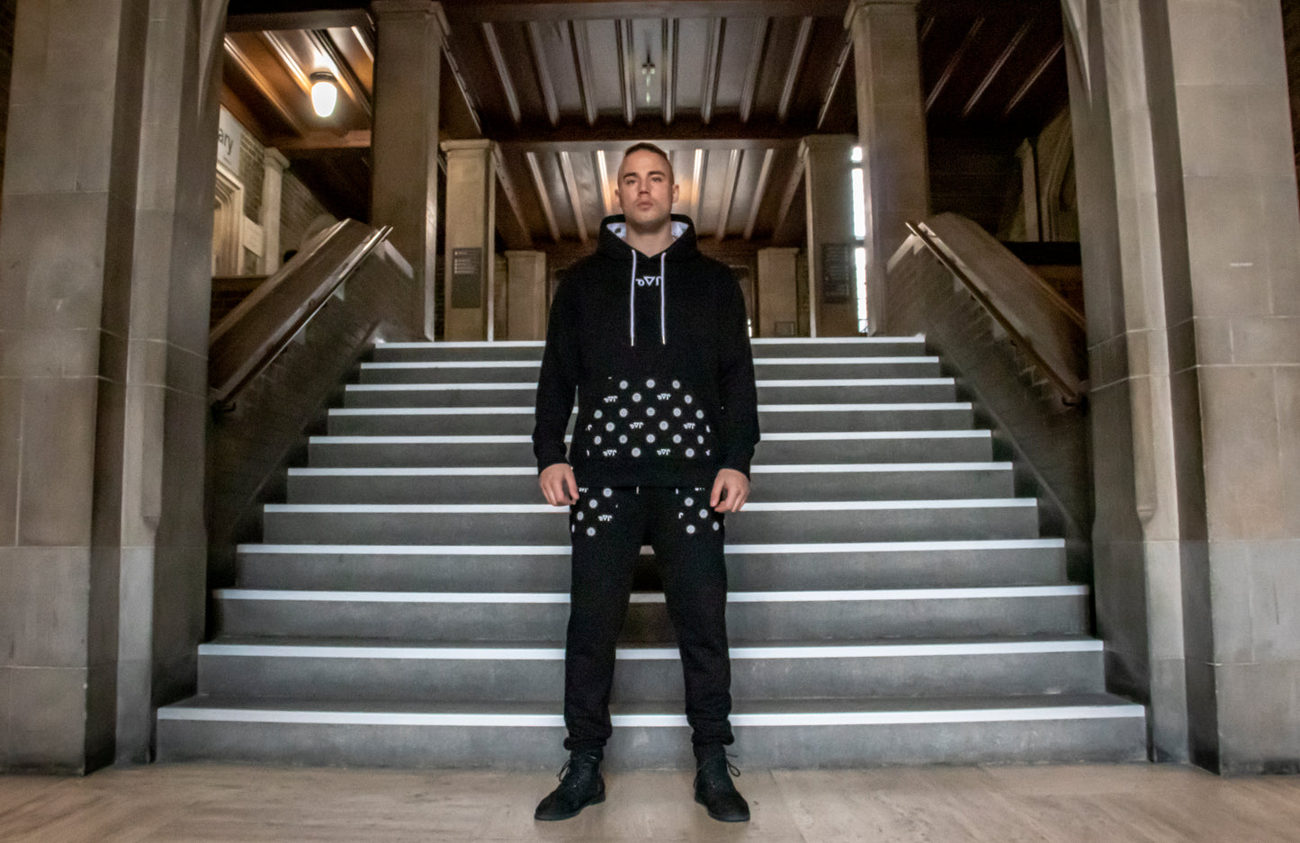 White On Black Neechi Syllabic Hoodie