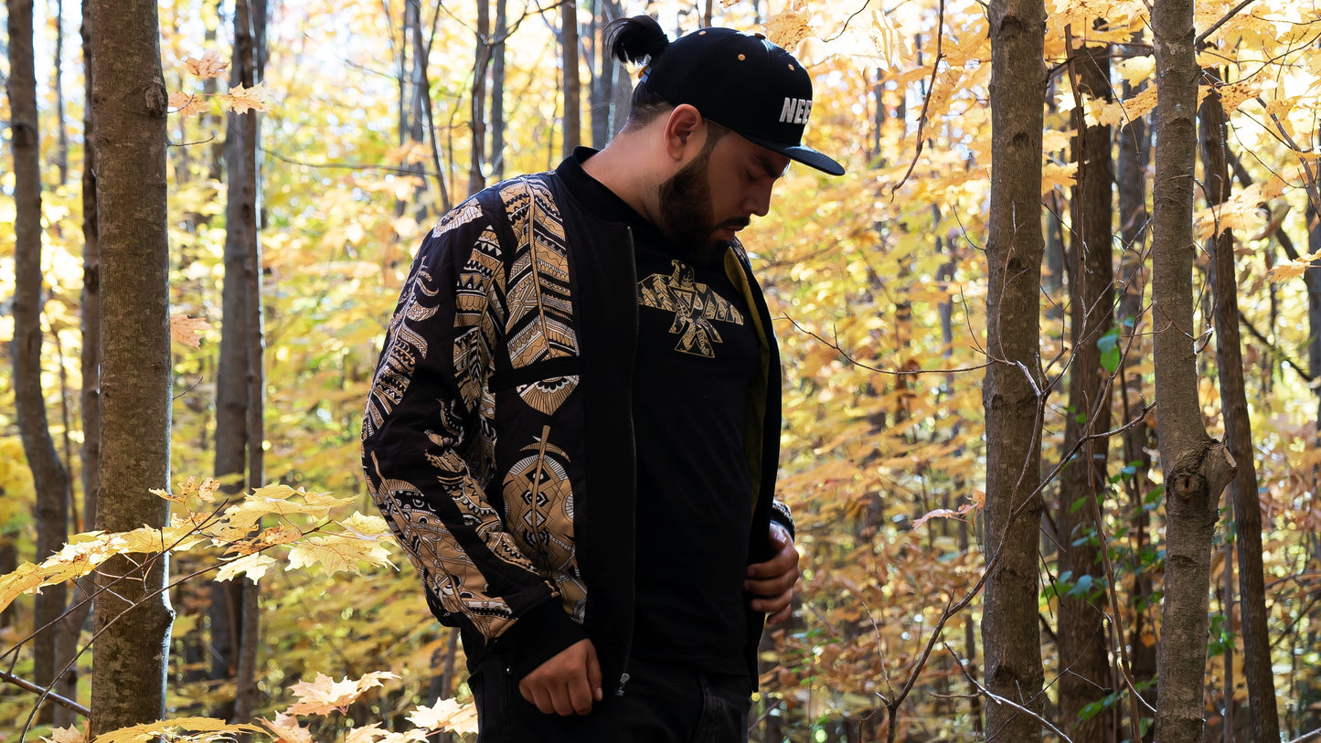 Bomber Jacket Neechi Feather Print