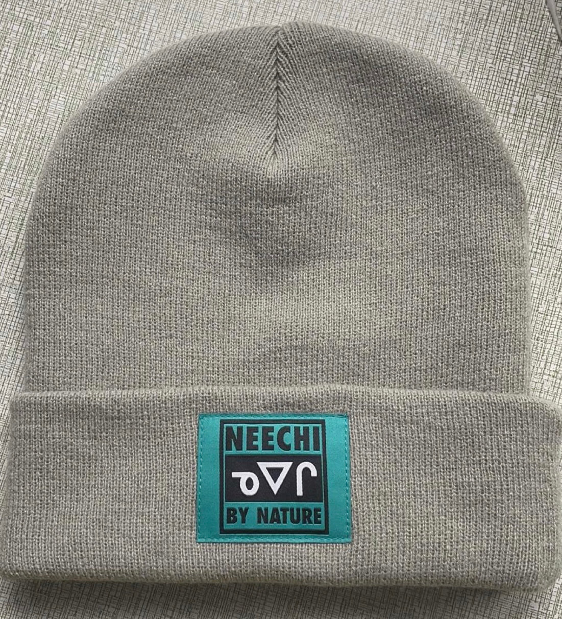 Turquoise on Grey Neechi Beanie