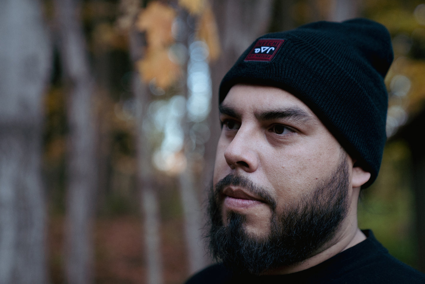 Burgundy-on-Black Neechi Beanie