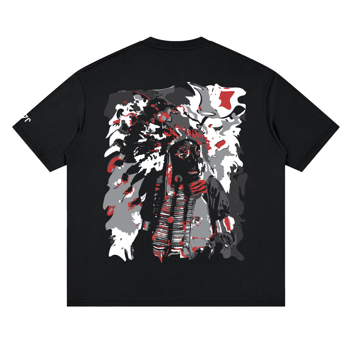 Gas Mask Chief  -  Loose Drop Shoulder T-Shirt