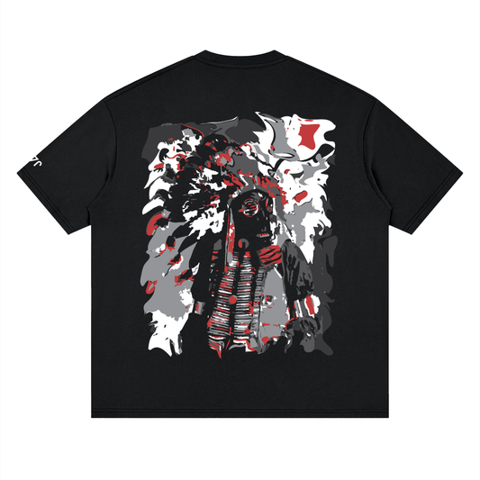 Gas Mask Chief  -  Loose Drop Shoulder T-Shirt