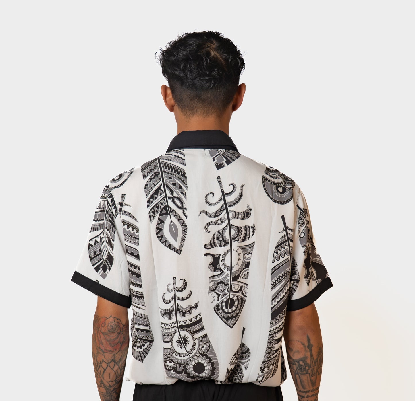 White Feather Button Up Shirt