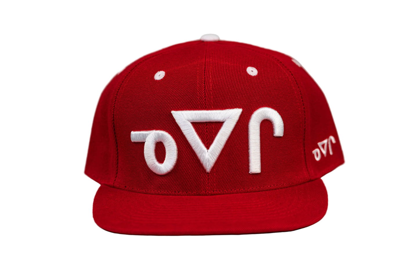 White-on-Red Neechi Syllabic Snapback