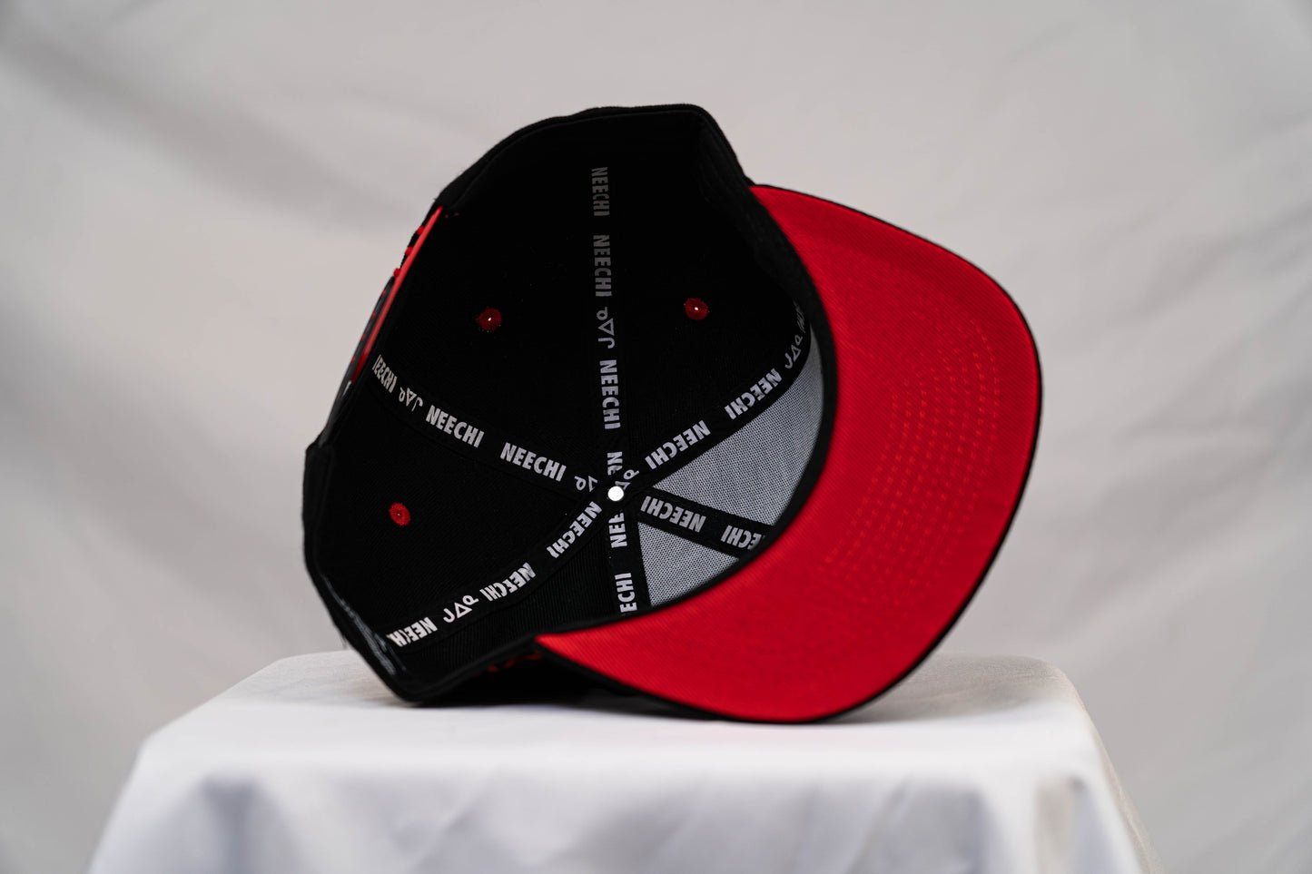 Red-on-Black Neechi Syllabic Snapback