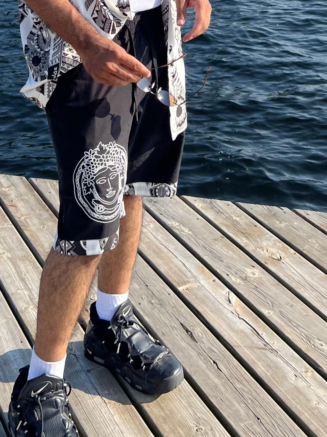 Matoaka Head White Feather Shorts