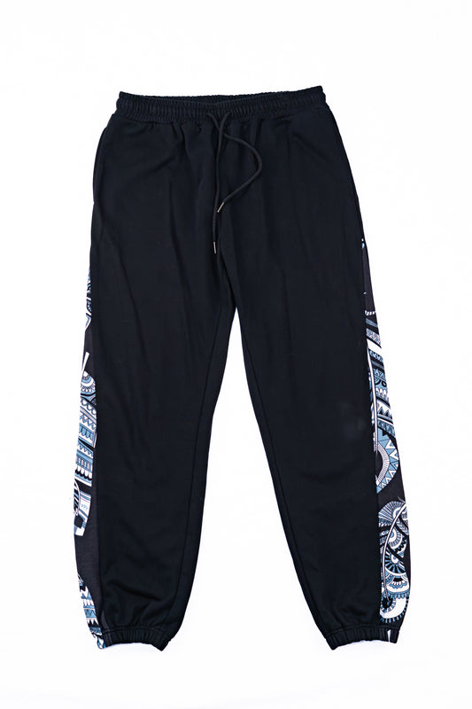 Neechi By Nature Black Feather Print Sweat Pants