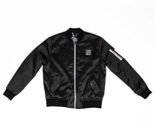 Neechi By Nature Reversible Black Feather Bomber Jacket