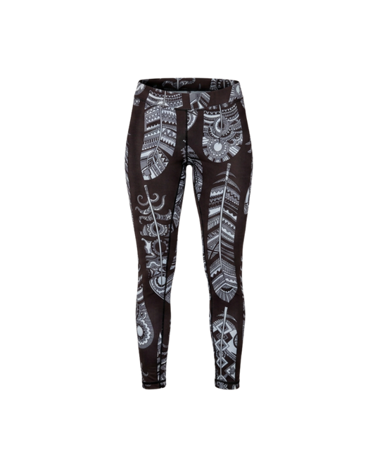 Neechi Black Feather Print Leggings (Pre Order)