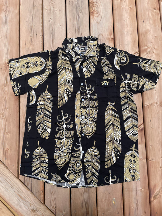 Neechi By Nature Gold Neechi Feather Men's Button Up Shirt (1st Edition) (Archived)